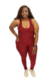 Burgundy 2 piece Textured Butt Lifted Set