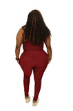 Burgundy 2 piece Textured Butt Lifted Set