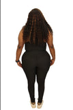 Active Wear Black 2 piece Textured Butt Lifted Set