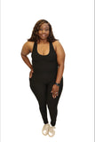 Active Wear Black 2 piece Textured Butt Lifted Set
