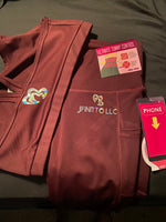 Burgundy 2-piece workout sports bra and tummy control sports leggings Active Wear