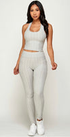 Light Grey 2 piece Textured Butt Lifted Set