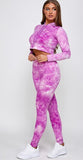 Black Tie Dye Cropped Hoodie 2 piece Set