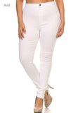 Plus size High Waist Super Stretch White Jeans