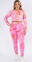 Plus Size 2 Piece Crop Top Set