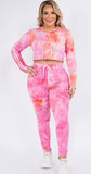 Plus Size 2 Piece Crop Top Set