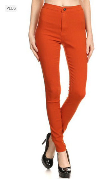 Plus size High Waist Super Stretch Rust Jeans
