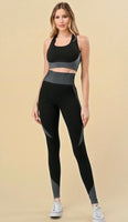 2 piece Cross Back Sports Bra Set