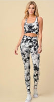 Active Wear Tie Dye Bra Tank Top and Yoga Pants Set
