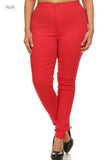 Plus size High Waist Super Stretch Red Jeans