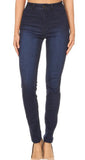 High Waist Super Stretch Dark Blue Jeans