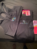Black 2-piece sports bra with tummy control sports leggings Active Wear