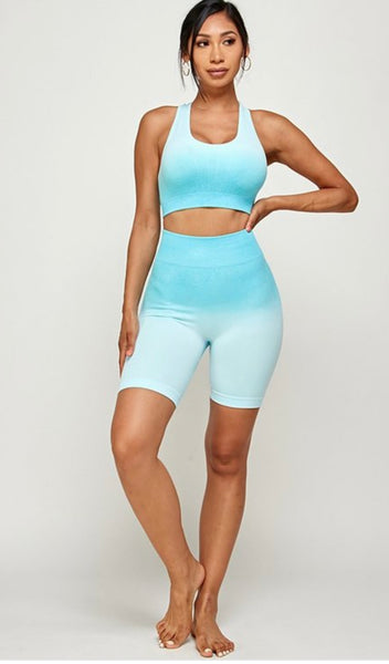 2 Piece Active Wear Biker Shorts Set