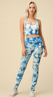 Active Wear Tie Dye Bra Tank Top and Yoga Pants Set