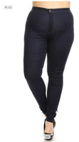 Plus Size High Waist Super Stretch Dark Blue Jeans