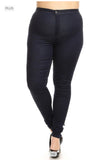 Plus Size High Waist Super Stretch Dark Blue Jeans