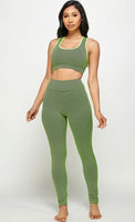 Green/ Black solid 2 piece set