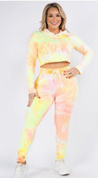 Plus Size 2 Piece Crop Top Set