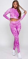 Black Tie Dye Cropped Hoodie 2 piece Set