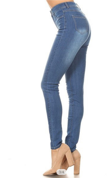 High Waist Super Stretch Blue Jeans